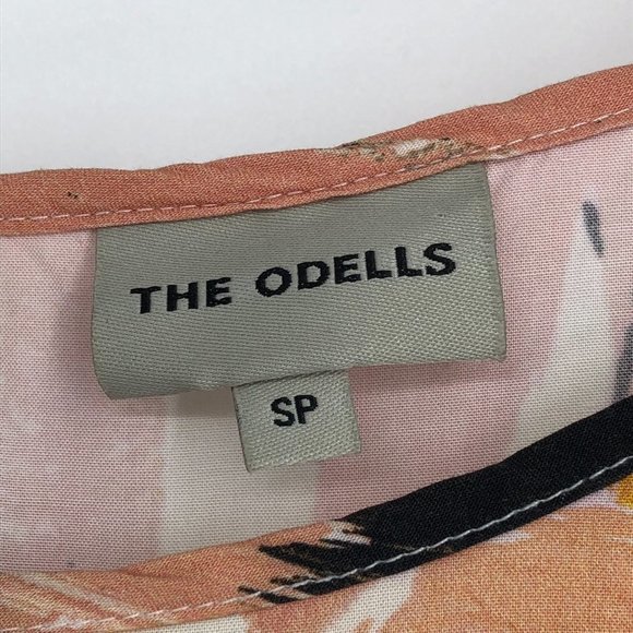 The Odells Rose/Peach Black Long Sleeve Abstract/Geometric A Line Dress S - Picture 5 of 15